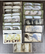 16 Antique Stereoview Cards Photos Frozen Niagara Falls Ice Cave Univers... - €214,98 EUR