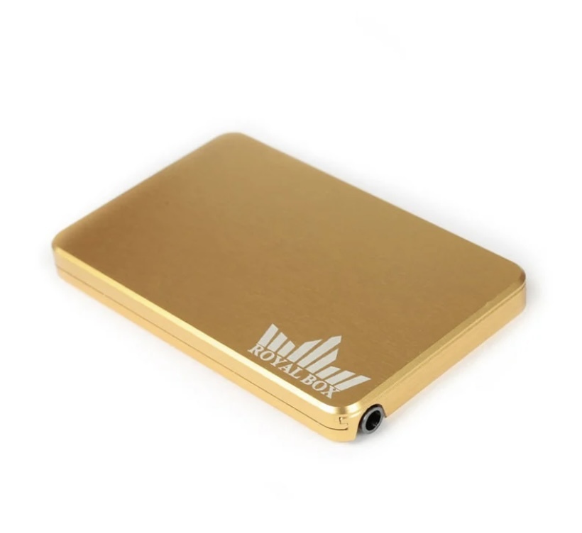 Royal Box Classic Gold 8 Slot Luxury Snuff Box Built in 3” Metal Straw Item image 5