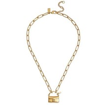 Coach Tabby Handbag Charm Paperclip Necklace NWT Gold - £79.89 GBP
