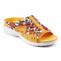 New Easy Spirit Yellow Floral Comfort Wedge Sandals Size 8 Ww Extra Wide - £42.21 GBP