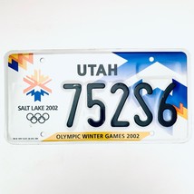 2002 United States Utah Olympic Winter Games Passenger License Plate 752S6 - £14.95 GBP