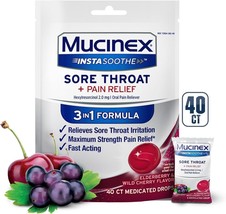 Mucinex Instasoothe Sore Throat Relief Sore Throat Lozenges Sore Throat Medicine - £6.09 GBP