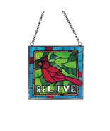 Cardinal Believe Suncatcher 4.5&quot; Our Name is Mud Brand Glass with Hangin... - $21.77