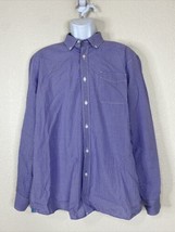 G.H. Bass Men Size L Purple Check Gingham Button Up Shirt Long Sleeve Sl... - £5.84 GBP