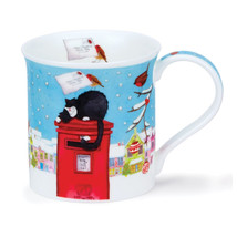 Dunoon Mugs - Bute CHRISTMAS POST CAT - 320ml / 10.82oz - Fine Bone China Mug - £35.15 GBP