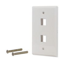 25 Pack Lot 2 port Hole Keystone Jack Wall Plate Smooth Surface White - £33.62 GBP