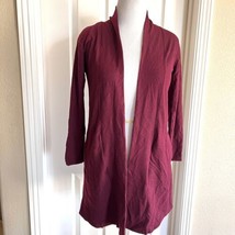 New Melloday Nordstrom Women’s XS Burgundy Open Front Long Cardigan With... - £19.56 GBP