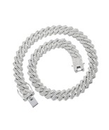 Mens Cuban Link Chain Iced Out Silver Gold Miami Cuban Bling - £49.18 GBP