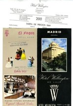 Hotel Wellington Brochure Madrid Spain 1969  and Rates Sheet  - $14.89