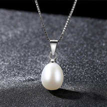 All-Body 925 Silver Necklace Melon Seeds Hanging Buckle Stick 4A Grade Freshwate - £14.35 GBP