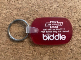 Vintage Biddle Chevrolet Bothell WA  Keychain Collectible - $8.15