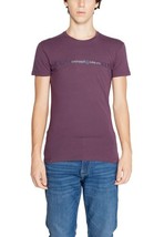 Emporio Armani Underwear Men T-Shirt Purple Short Sleeve Designer Logo T... - $93.05 CAD