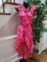GB Girls Women&#39;s Red Floral 100%Polyester Square Neck Sleeveless Rompers... - $26.73