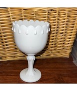 Vintage Indiana Glass Co. White Milk Glass Teardrop Goblet Compote / Foo... - £13.89 GBP