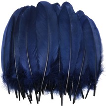 Natural Goose Feather 100Pcs 5.9-7.9Inch / 15-20 Cm Beautiful Navy Blue ... - £15.75 GBP