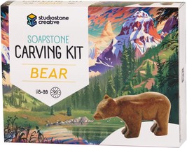 DIY Arts Crafts Carving Kit Kids Adults Bear Sculpture Soapstone - £54.57 GBP