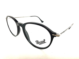 New Persol 3125-V 95 51mm Rx-able Round Black Men&#39;s Eyeglasses Frame Italy - £133.22 GBP