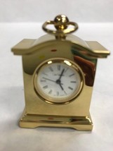 MINIATURE brass clock Du Chateau Germany Vintage - £23.25 GBP