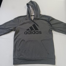 Adidas RN#88387 Men's Gray Drawstring Hoodie Pullover Sweatshirt Size Small image 13