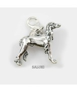 Saluki Dog Charm 3-d Solid Sterling Silver - $64.98 CAD