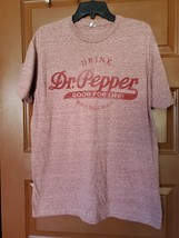 Dr. Pepper Heathered Burgundy Lightweight Faded Graphic Tee Size Large - $11.88