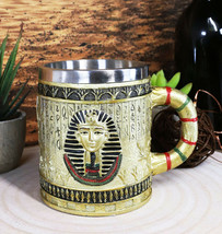 Ebros Egyptian Theme Dynasty Pharaoh King Tut Mask Bust Coffee Cup Mug Tankard - £18.97 GBP