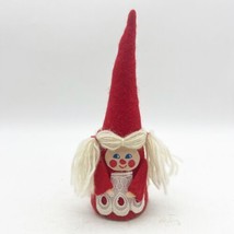 Vintage Gnome Elf Girl Felt Miniature Christmas Display Kitsch - £19.58 GBP
