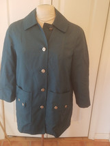 Vintage Misty Harbor Any Weather Woman&#39;s Coat Size 16 Regular Teal Lined... - £10.08 GBP