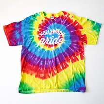 Hollywood Pride California Rainbow Swirl Short Sleeve Tee Tie Dye T-Shirt Large - £10.11 GBP