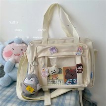 Japanese High School Girls Crossbody Bags Nylon Book Bag Transparent Itabag Wome - £29.03 GBP