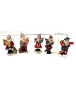 Santa the Hiker Woodsman Classic Set of 5 Polyresin 3&quot; Christmas Ornaments - €12,75 EUR