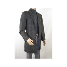 Men RENOIR Wool Blend Charcoal Gray English Plaid 3/4 Length Coat 43-18-095 image 9