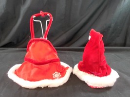 American Girl Ag Retired Sugar & Spice Baking Set Santa Hat & Red Apron Holiday - $15.85