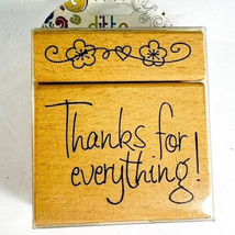 Vintage Hampton Arts Ditto Thanks For Everything Border Floral Rubber Stamps New - £15.97 GBP
