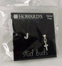 Cross Jewelry Earrings Stud Buds Initial J Pierced Howards Nickel Free Small NEW - £9.45 GBP