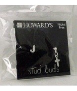 Cross Jewelry Earrings Stud Buds Initial J Pierced Howards Nickel Free S... - £9.26 GBP