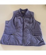 Coldwater Creek Puffer Vest Size 2X Purple Quilted Full Zip Sleeveless J... - $27.99