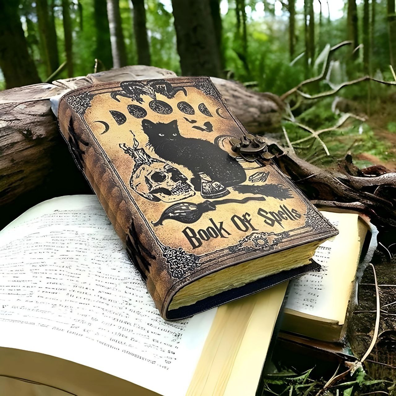 Handmade celtic cat vintage Leather Journal for Men & Women 200 Pages gifts - $38.93