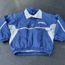 Vtg 90s NFL Starter Mens L Proline Dallas Cowboys Pullover 1/2 Zip Jacket Coat - £62.54 GBP