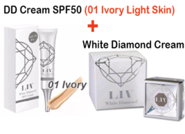 Liv White Diamond Day SPF15 &amp; Night Cream + DD Foundation Sunscreen SPF50 - £75.93 GBP
