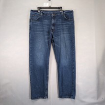 Wrangler Men&#39;s 42x32 Straight Leg Stretch Denim Blue Jeans Western Classic - $20.00