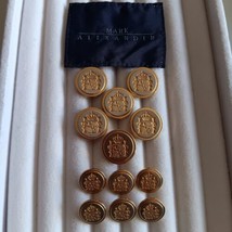 Mark Alexander Gold Blazer Buttons 12 6-Large 6-Small - $16.95