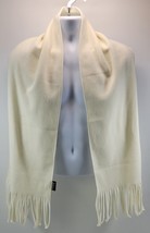 L) Women Joe Boxer Soft White Fringed Tassel Polyester Scarf - $9.89