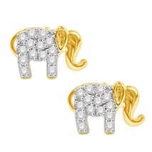 0.20 CT Naturale Diamante Elefante Orecchini a Lobo 14k Oro Giallo Placcato - $220.76