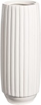 Weidilidu 10.5Inch White Modern Ceramic Vase Vertical Bar Round, White 647 - £25.71 GBP