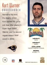 2002 Pacific Crown Royale Pro Bowl Honors #18 Kurt Warner St. Louis Rams - £9.05 GBP