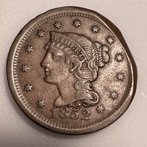 1852 US Large Cent - 1c Copper Penny Sharp details.   20220146 - £39.53 GBP