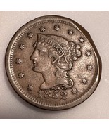 1852 US Large Cent - 1c Copper Penny Sharp details.   20220146 - £39.83 GBP