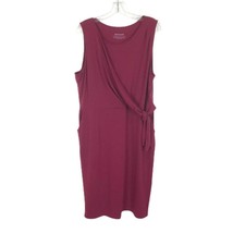 Womens Plus Size 2XL Betabrand Purple Side Tie Stretch Jersey Midi Dress - £31.42 GBP