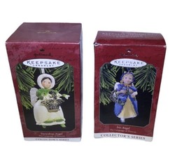 Hallmark Keepsake “Snowdrop &amp; Iris Angel&quot; Ornaments 1997-98 Handcrafted - £12.61 GBP
